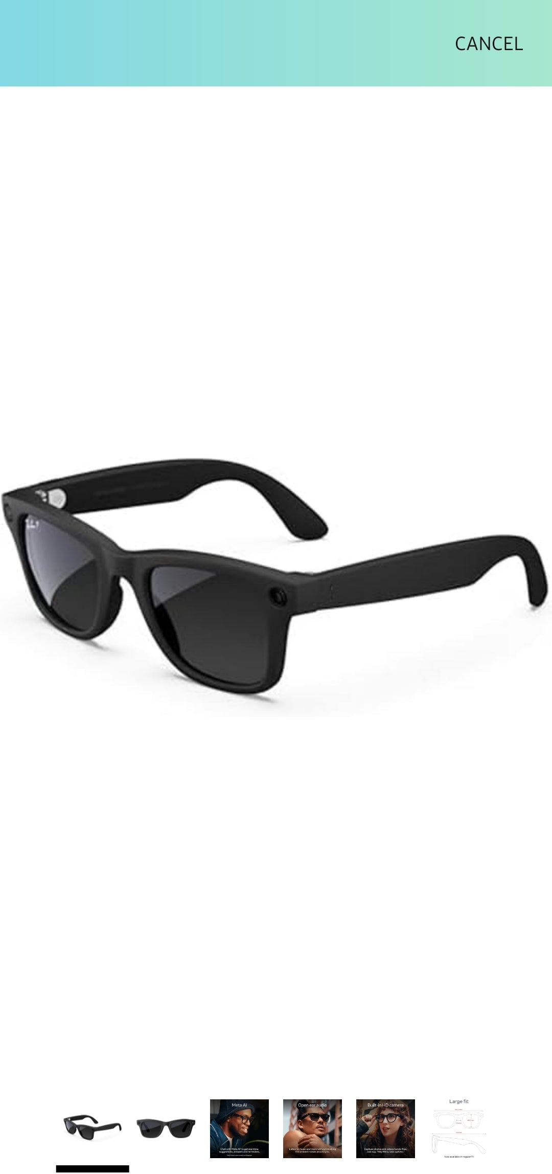 Smart Glasses Standard F Shiny Black/Clear (Meta rybn- Imported)